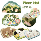 Fresh Style Flower Shaped Absorbent Bathroom Rug, Anti-Slip