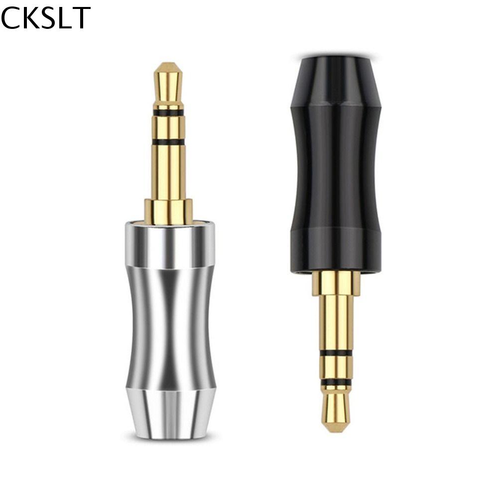 CKSLT 1 cái Đầu nối dây Giắc cắm tai nghe Bộ chuyển đổi AUX Đầu nối cáp Micro Phích cắm tai nghe Đầu nối cố định 6mm Giắc cắm 3.5mm Đầu nối âm thanh Giắc âm thanh nổi 3 cực