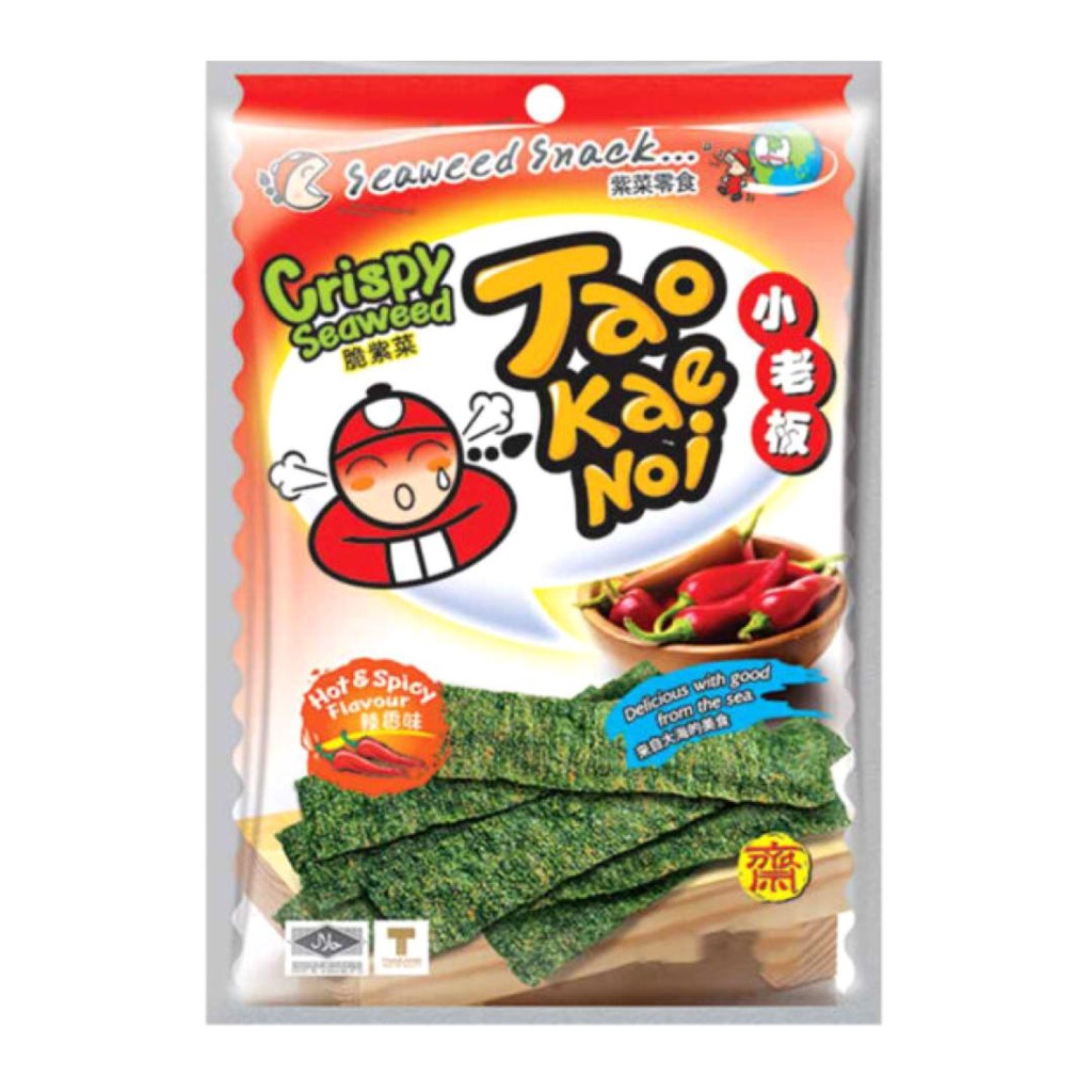 Snack Rong Biển Giòn Vị Cay, Crispy Seaweed, Hot & Spicy, 0.52 oz