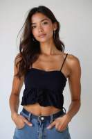 H&M Slim Fit Paneled Puff Camisole Top