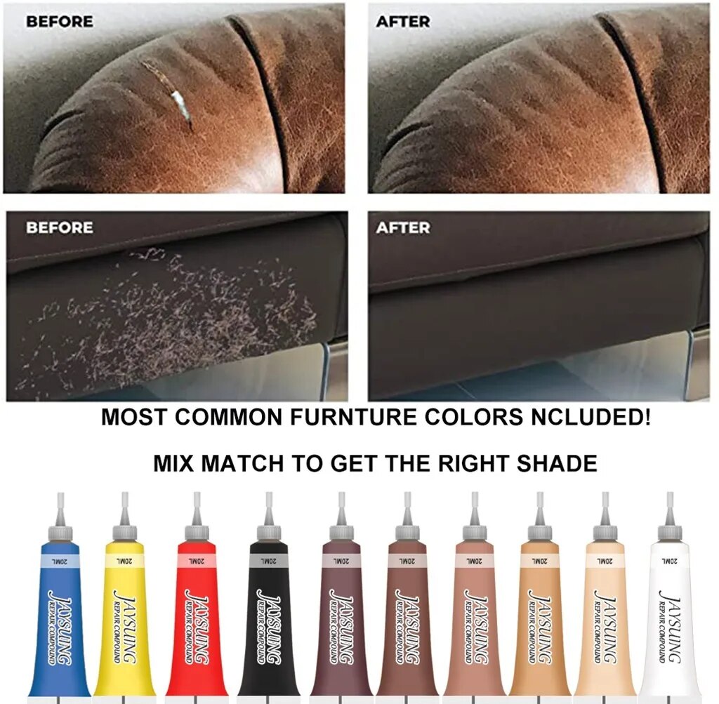 Leather Filler Repair Paste Leather Tears Cracks Scratches Repair