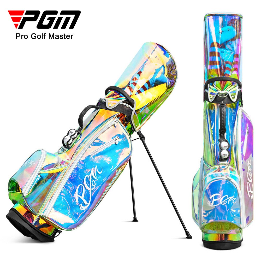 อุปกรณ์กีฬาและกิจกรรมกลางแจ้ง PGM Women Golf Bracket Bags fashion Seven colors lightweight stand golf bag Golf waterproof PVC stand bag Golf supplies QB063