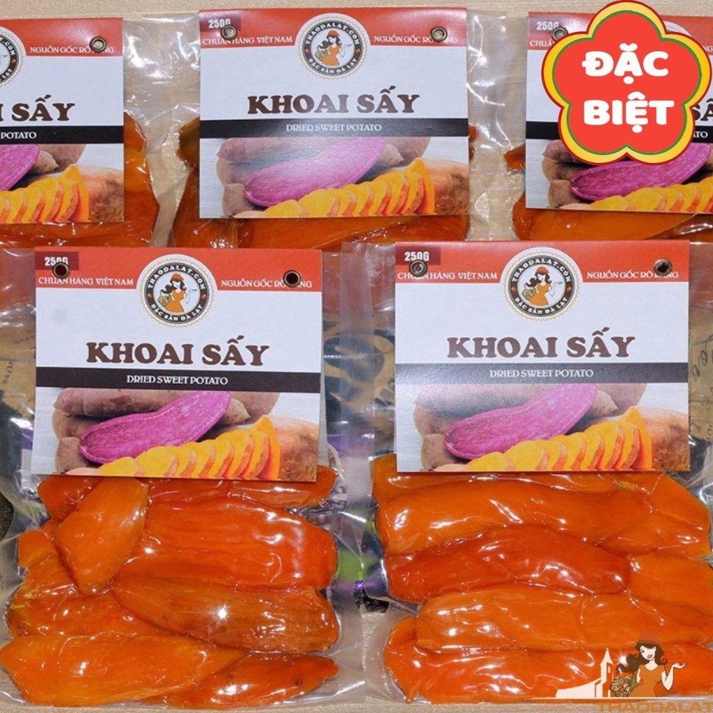 Khoai lang mật Đà Lạt sấy dẻo loại đặc biệt, dẻo thơm, ngọt tự nhiên, tốt cho sức khỏe - Đặc sản Thả