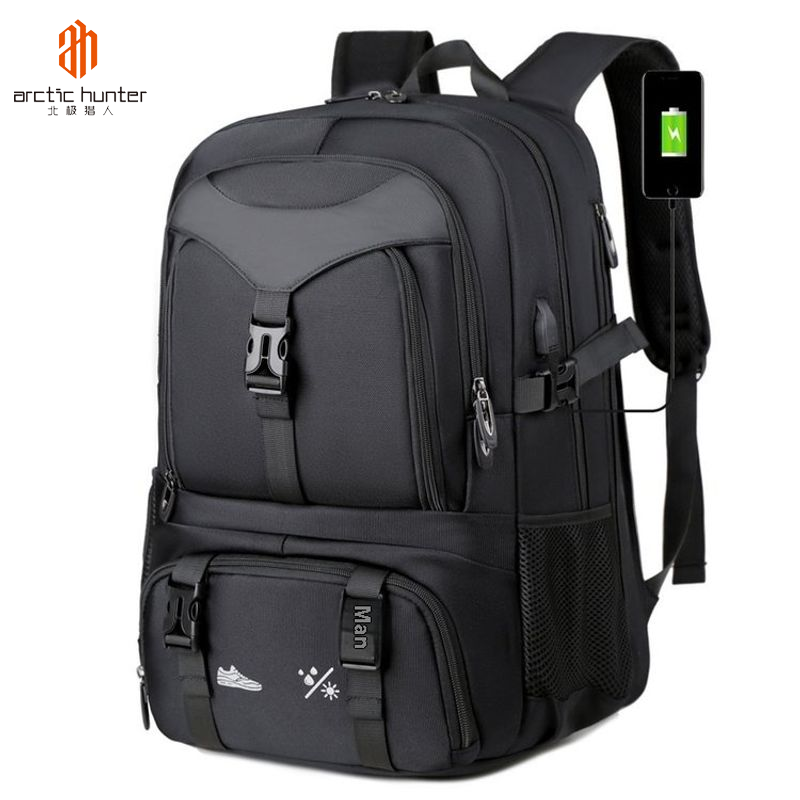 ARCTIC HUNTER balo nam balo du lịch balo đựng quần áo balo chống nước cặp đi học nam Túi nam người đàn ông của ba lô Oxford dệt ba lô với cổng sạc USB độc lập kho Giày