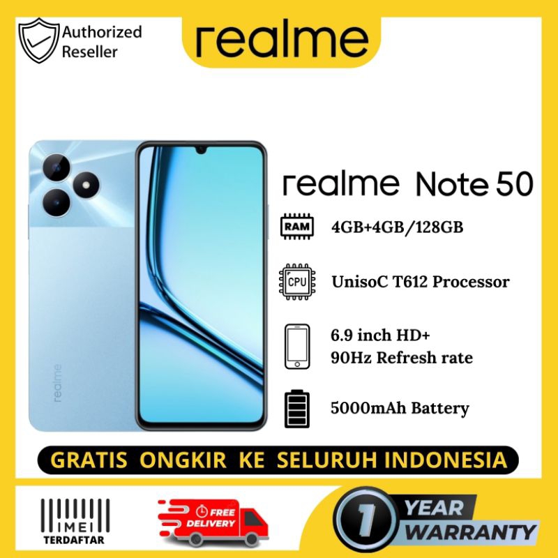 Realme Note 50 4GB-128GB Second Garansi resmi Realme Indonesia 1 tahun Harga  1,525,000 Ringgit*Penghantaran Percuma