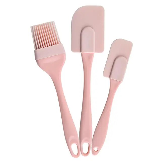 yingke 3pcs/set Cake Spatula Kit Portable Non-Stick Silicone Diy Cream Scraper Spatula Kit For Kitchen Cookware Spatula Cooking Tool