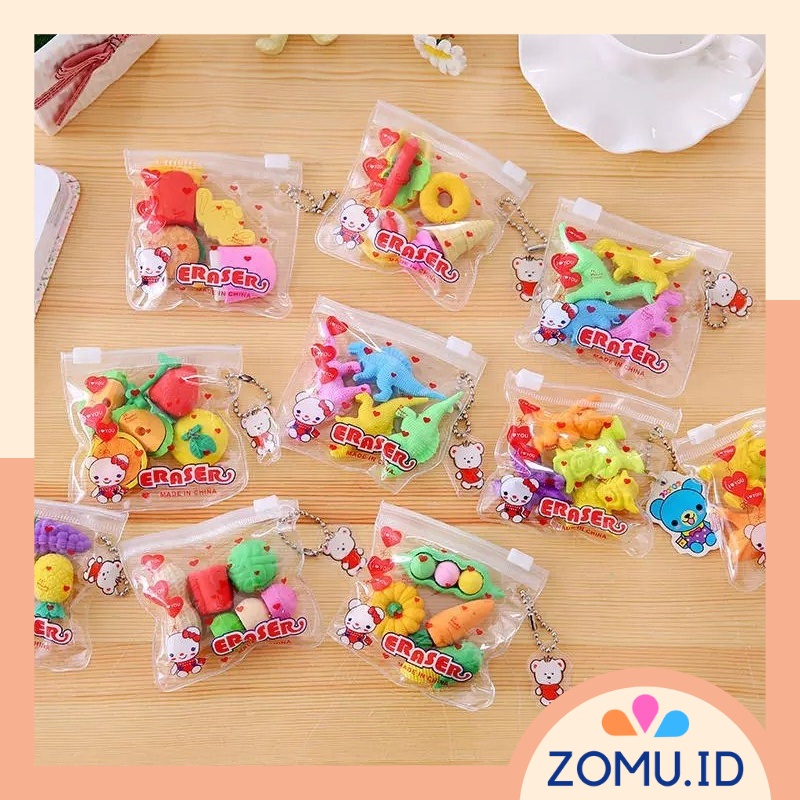 1set Pencil Eraser Food Fruit Penghapus Pensil Bentuk Buah dan Makanan