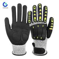 Calistouk  TPR Mechanical Gloves Anti-vibration Anti-smashing Anti-cutting Anti-collision Gloves Outdoor Cycling Rescue Safety Gloves Working Gloves