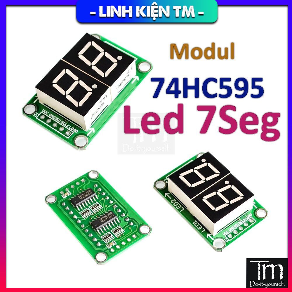 Mạch Hiển Thị 2 Led 7 Đoạn 0.56 Inch Giải Mã IC 74HC595