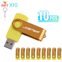 10 PCS LOT Rotating USB Flash Drive 128GB Free Custom Logo Memory Pen Drive Laser Engraved External Storage Shatterproof Memory Card Color USB Memory