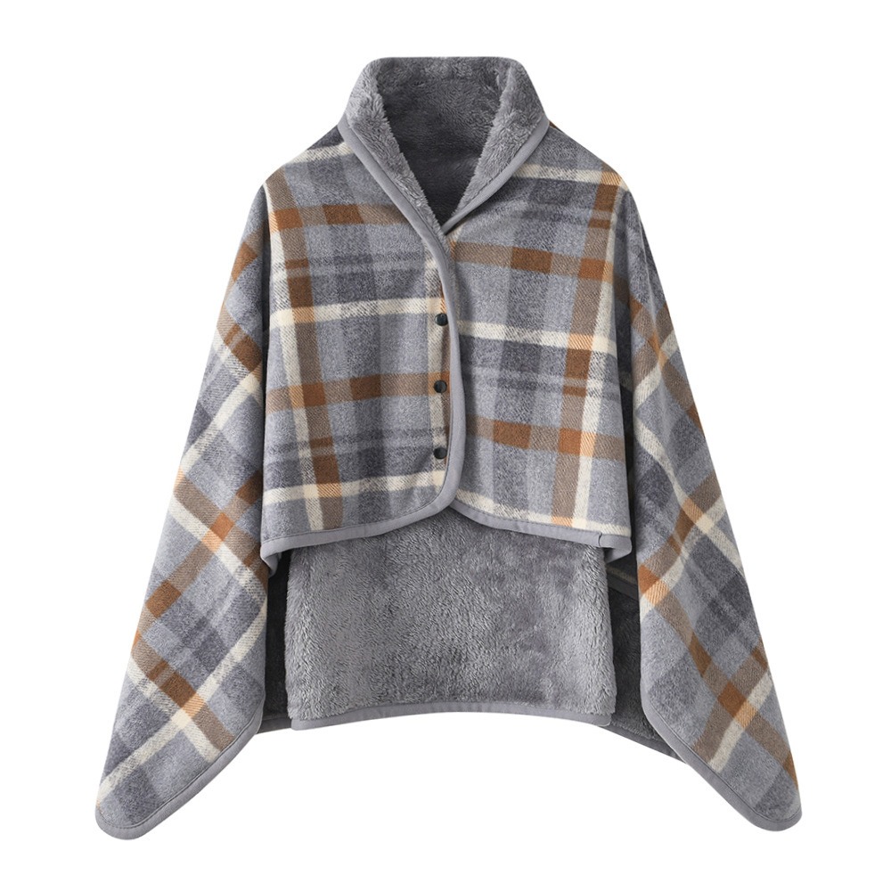 CONVENE MAXIMIZE64ZE3 Vải flannel Khăn choàng đeo được Giữ ấm Mùa đông Chăn văn phòng thoải mái và tiện lợi  Thường ngày Chăn khăn choàng đa chức năng dành cho phụ nữ và sử dụng văn phòng - 2