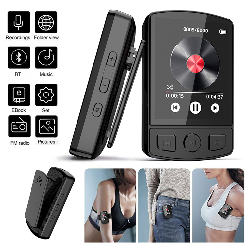  Mini MP3 Máy Nghe Nhạc Bluetooth 5.2 Xách Tay Máy phát nhạc Video màn hình hiển thị Âm Thanh Cao Chất Lượng Âm Thanh ghi âm giọng nói FM Đài Phát Thanh E-Book 