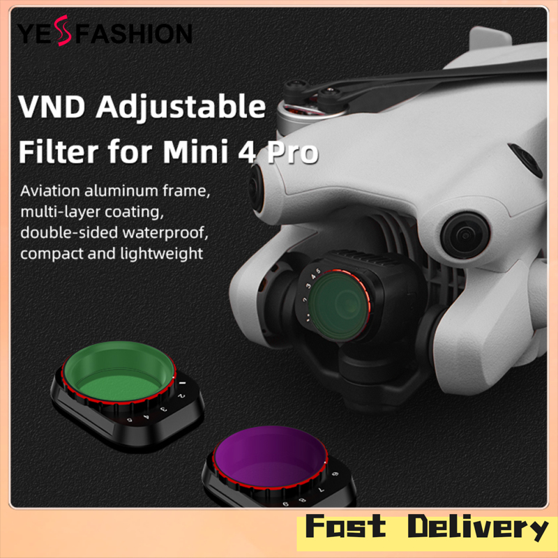 Yesfashion Store IN stock Lens Filter High Light Transmission VND Adjustment Lens Filter Easy Installing Compatible For DJI Mini 4 Pro Lens Camera
