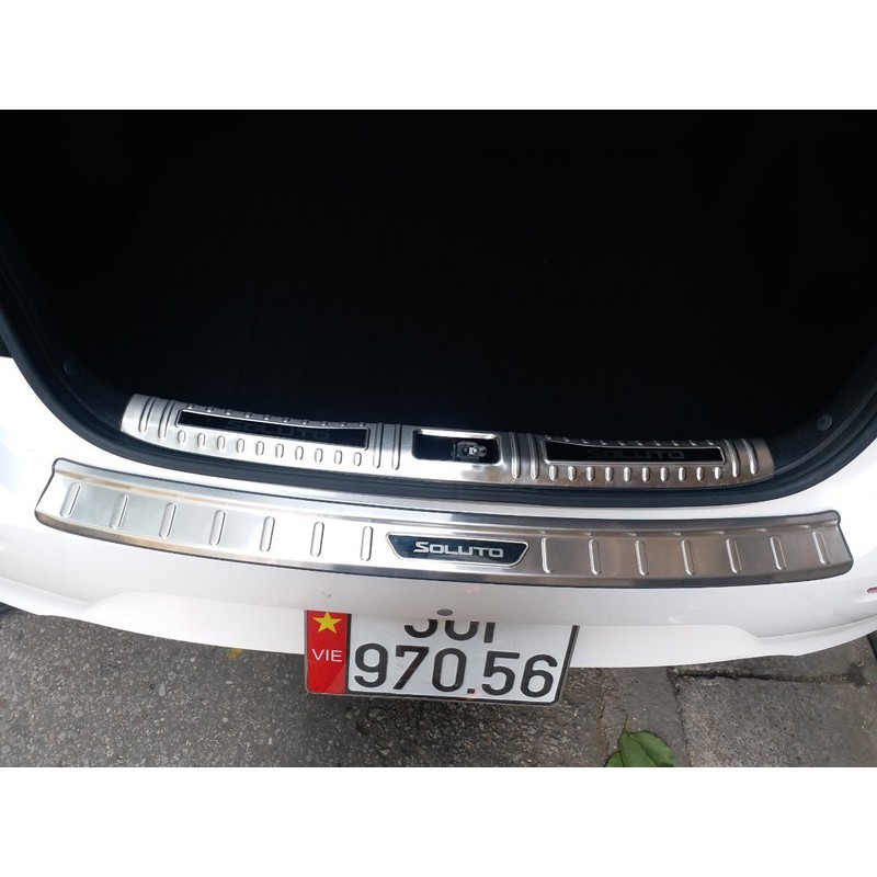 ốp chồng trầy cốp Kia Soluto 2019 - 2023 mẫu inox "