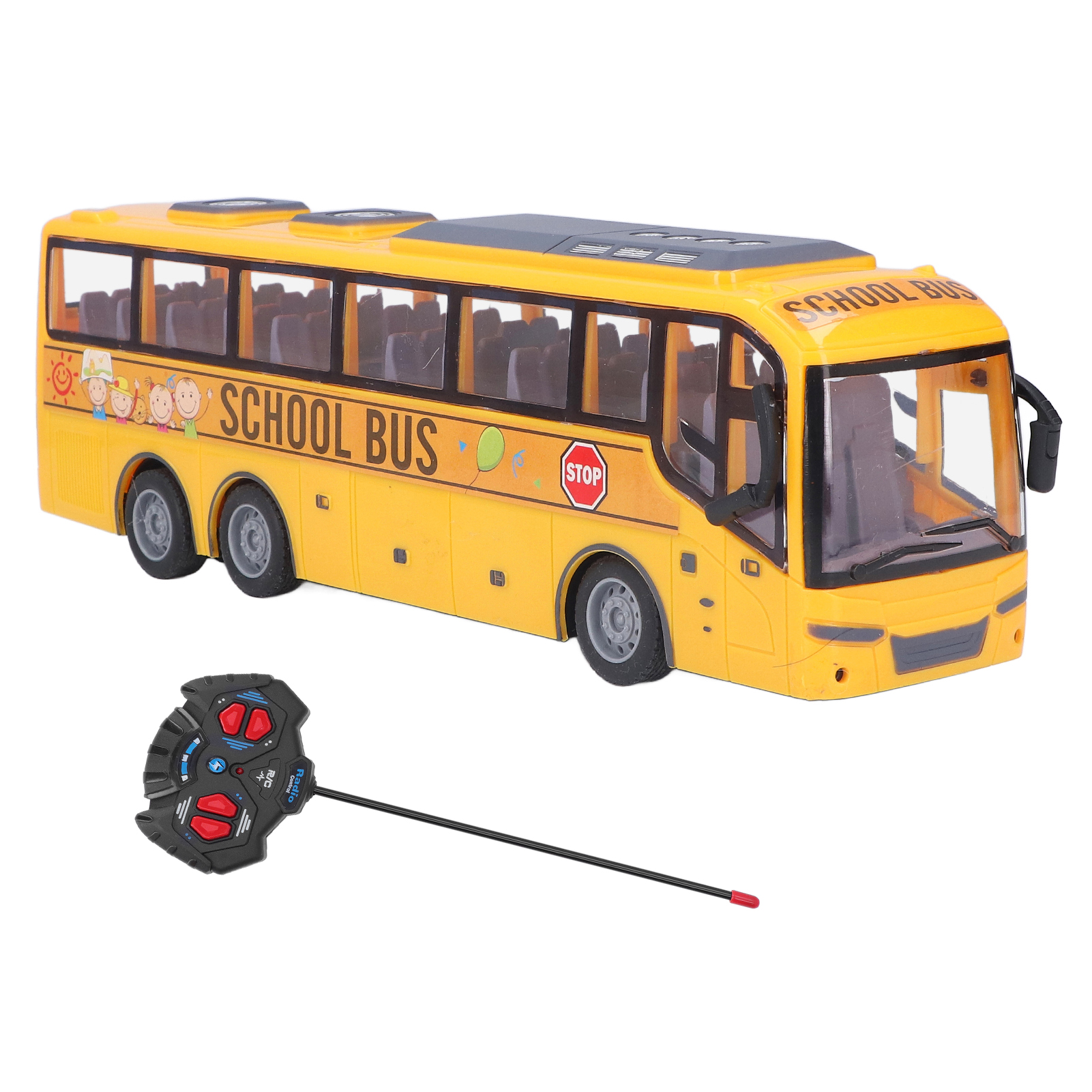 Điều khiển từ xa xe buýt trẻ em mô phỏng đèn LED RC xe buýt chở học sinh