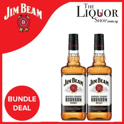 Bundle of 2 Bottles Jim Beam White Label Kentucky Bourbon Whiskey Alc 40% 750ml (Delivery in 3 to 5 working days- By The Liquor Shop )