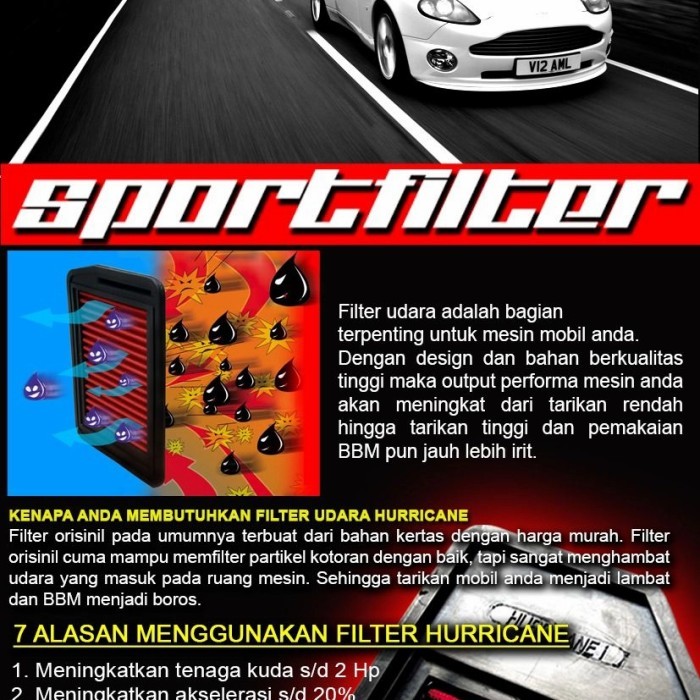 HURRICANE AIRSPORT FILTER - DIVHARA SHOP Giá 1,770,000 Đồng*Miễn phí vận chuyển