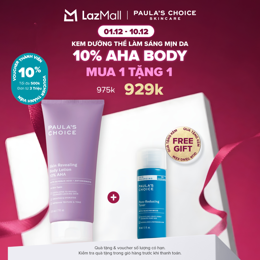  Kem dưỡng thể làm sáng da Paula’s Choice RESIST SKIN REVEALING BODY LOTION WITH 10% AHA 5900 