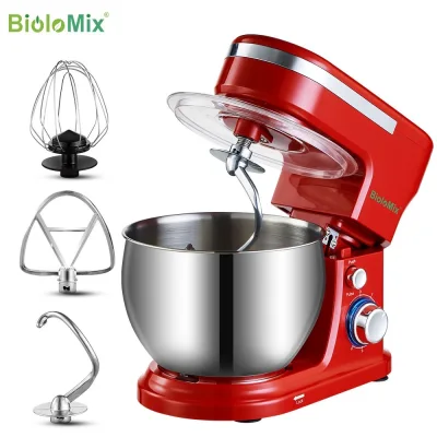 [SG BASED] BioloMix 4L Stainless Steel Bowl 1200W 6-speed Household Kitchen Electric Food Stand Mixer Egg Whisk Dough Cream Blender Appliance