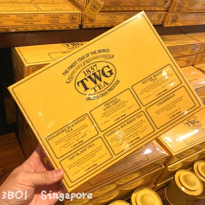 TWG TEABAGS - TEA TASTER COLLECTION 6 IN 1 - Singapore Breakfast Tea, French Earl Grey, Silver Moon Tea, 1837 Black Tea, Vanilla Bourbon Tea, Chamomile - 6 Different Teas (GIFT WRAPPING AVAILABLE)