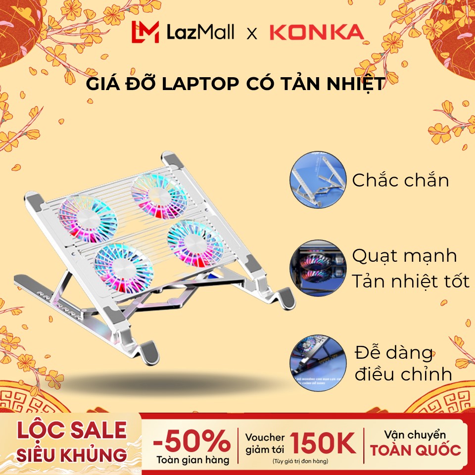 Đế tản nhiệt laptop có quạt tản nhiệt phù hợp nhiều loại laptop, dễ dàng điều chỉnh, tản nhiệt tốt, chắc chắn bền bỉ