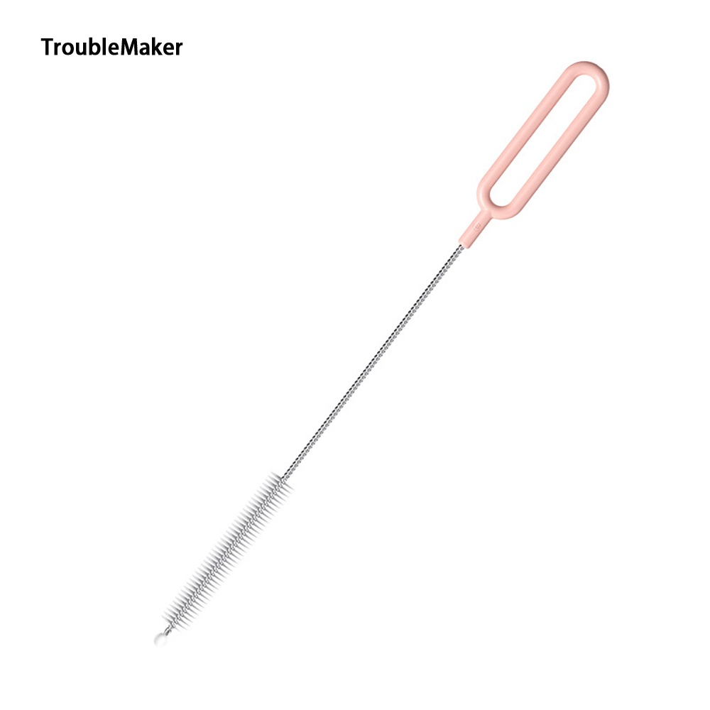 TroubleMaker Sanitary brush, straw, baby bottle, stainless steel handle, long and flexible, multifunctional ราคา 4 บาท*ส่งฟรี
