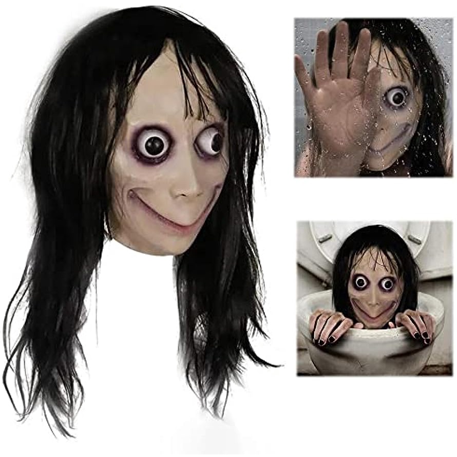 Ready stock The Horror Scary Mask Momo Challenge Scary Games Cosplay For