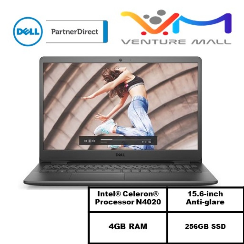 Inspiron 15 3502-Intel® Celeron N4020/Win 10 Home /Intel® UHD Graphics 600/4GB RAM/256GB SSD/15.6-inch Anti-glare/1Y Warranty