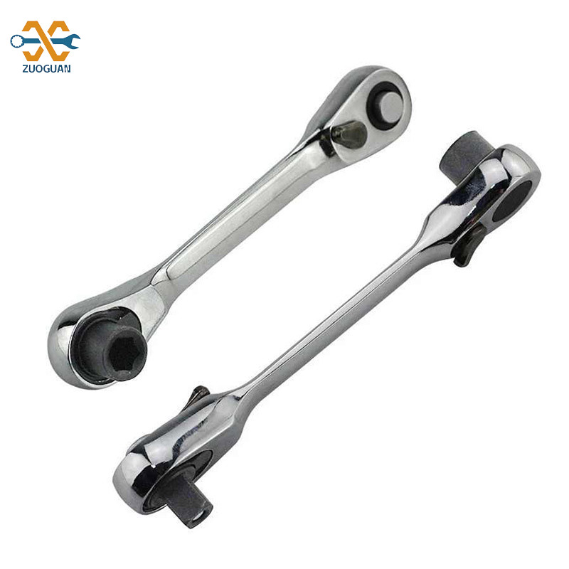 ZUOGUAN Mini bidirectional ratchet wrench set, 1/4 ratchet wrench, portable 72 tooth industrial ratchet adjustable dual-purpose wrench