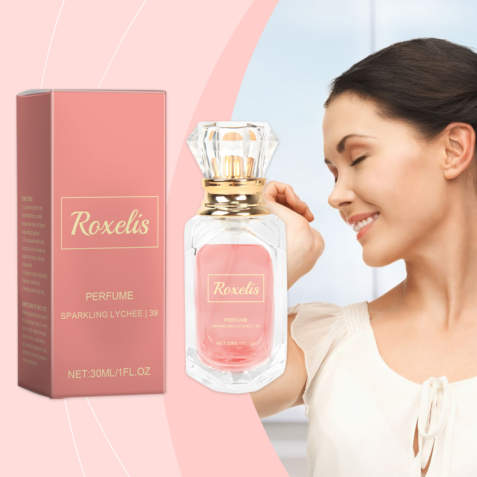 Lychee Crystal Crown Perfume Elegant Style Fresh Body Fragrance Light Lingering Fresh Lychee Fragran