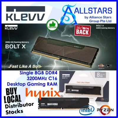 (ALLSTARS : We are Back / DIY Promo) KLEVV Bolt X 8GB DDR4 3200MHz CL16 UDIMM Gaming Desktop Memory / RAM (Warranty Ltd Lifetime with TechDynamic)