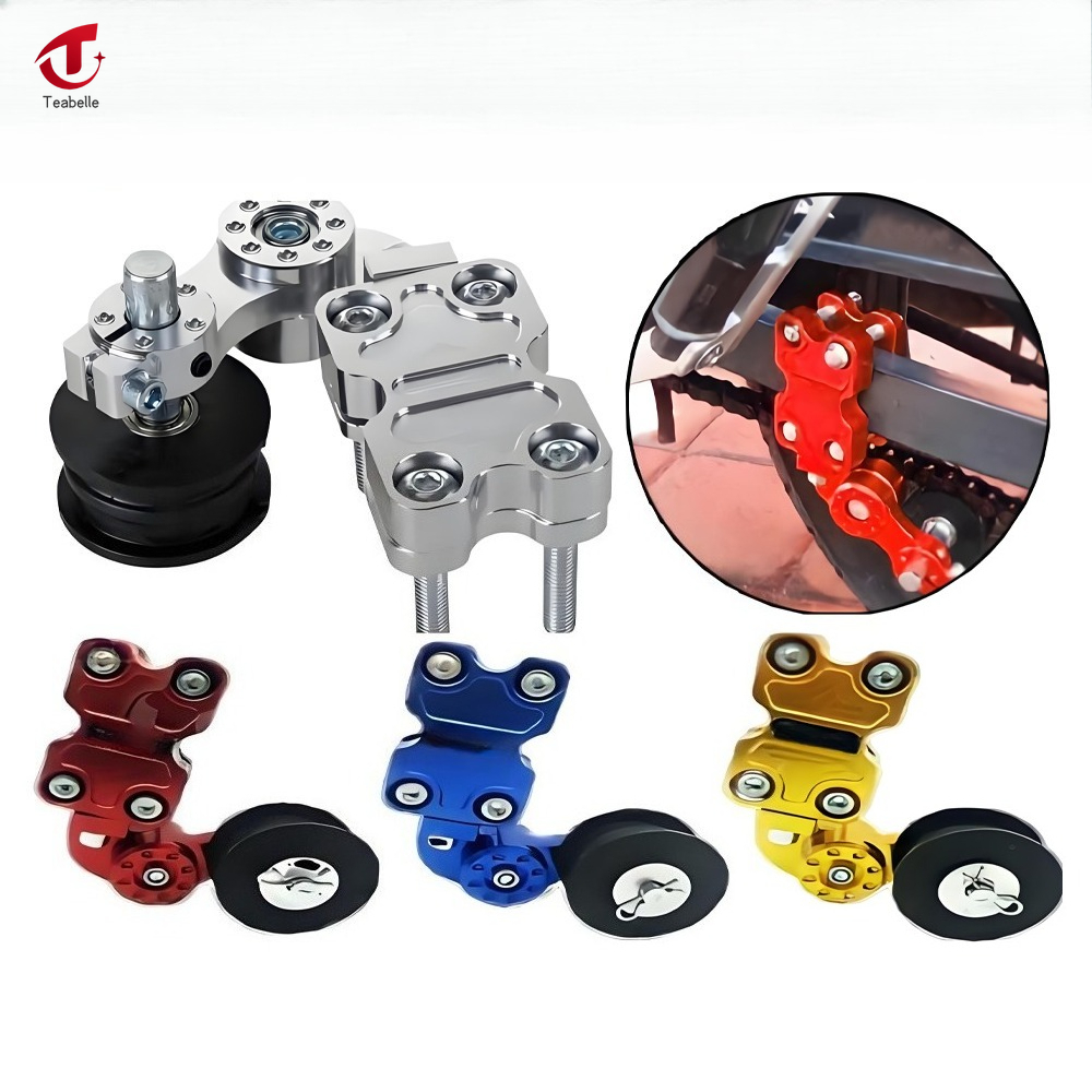 Teabelle 1 cái Xích Con lăn hướng dẫn đầy đủ hợp kim CNC với căng xe đạp cao su/vít xe máy phổ thông