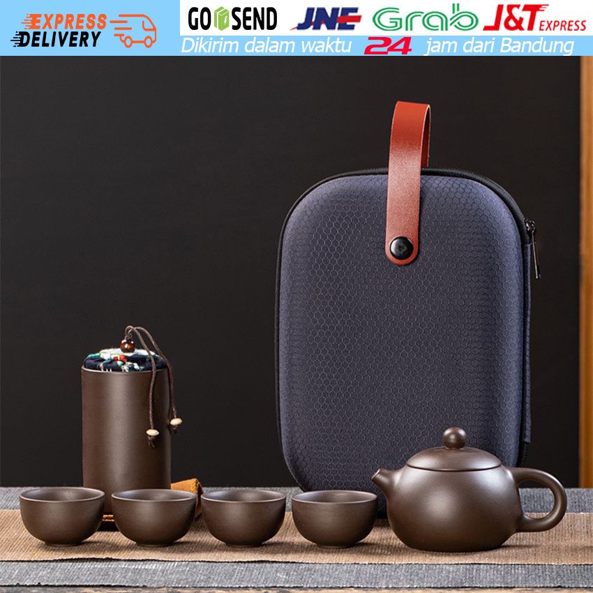 6Pcs Tea Pot Set Keramik Travel With Bag — Teapot Kung Fu Tea Set