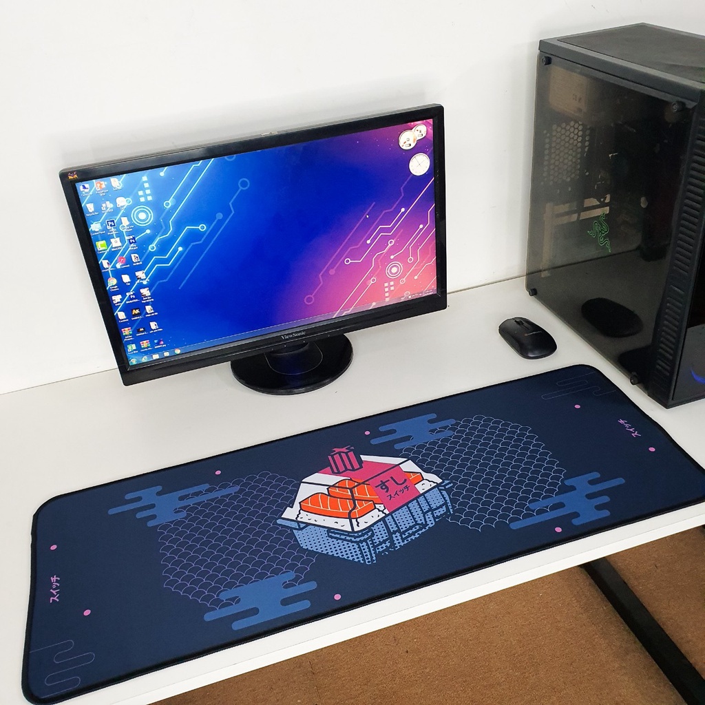 Lót chuột cỡ lớn 80x30cm dày 2mm pad gaming cỡ lớn speed bo viền chắc chắn