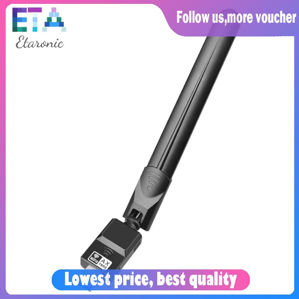 Wifi6 Adapter 1800Mbps Card mạng Receiver băng tần kép 5GHz 2.4GHz 6dBi Antenna plug and play cho má