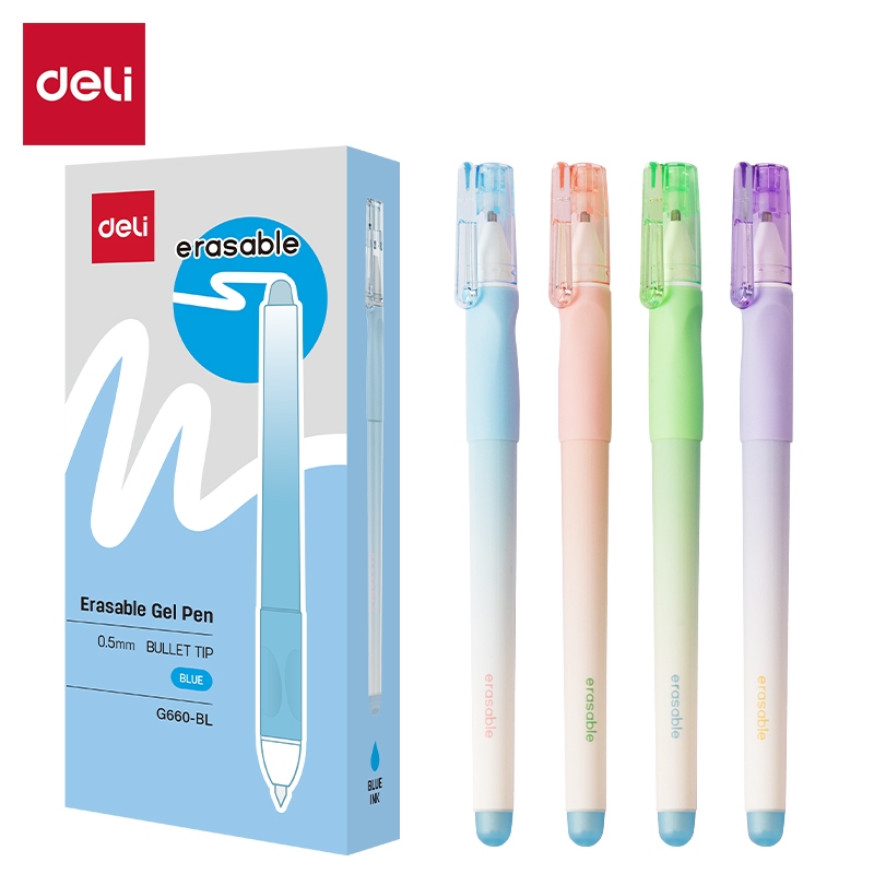 Deli Pull-out Erasable Gel Pen 0.5mm Bullet Tip 1pc EG660
