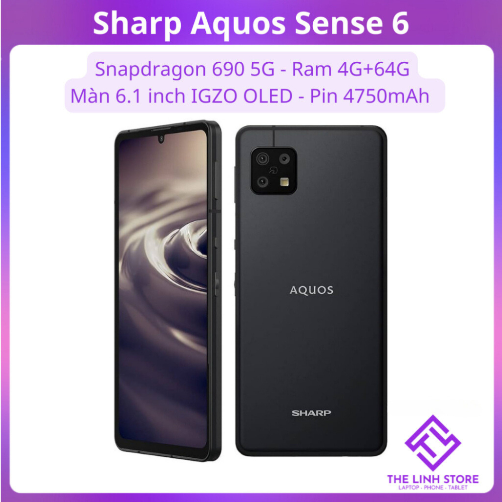 Điện thoại Sharp Aquos Sense 6 màn OLED IGZO 6.1 inch - Snaρdragon 690 5G