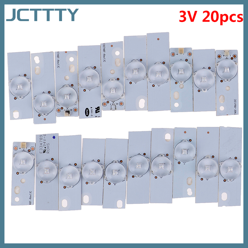 JCTTTY 20 hạt đèn SMD 3V 6V kèm Bộ lọc ống kính quang học để sửa chữa TV LED 32-65 inch