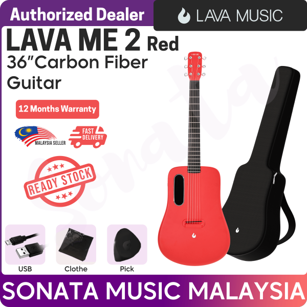 Lava Me 2 36 Inch Red Electric Acoustic Guitar with Freeboost Effect & Speaker (Free Boost) Malaysia