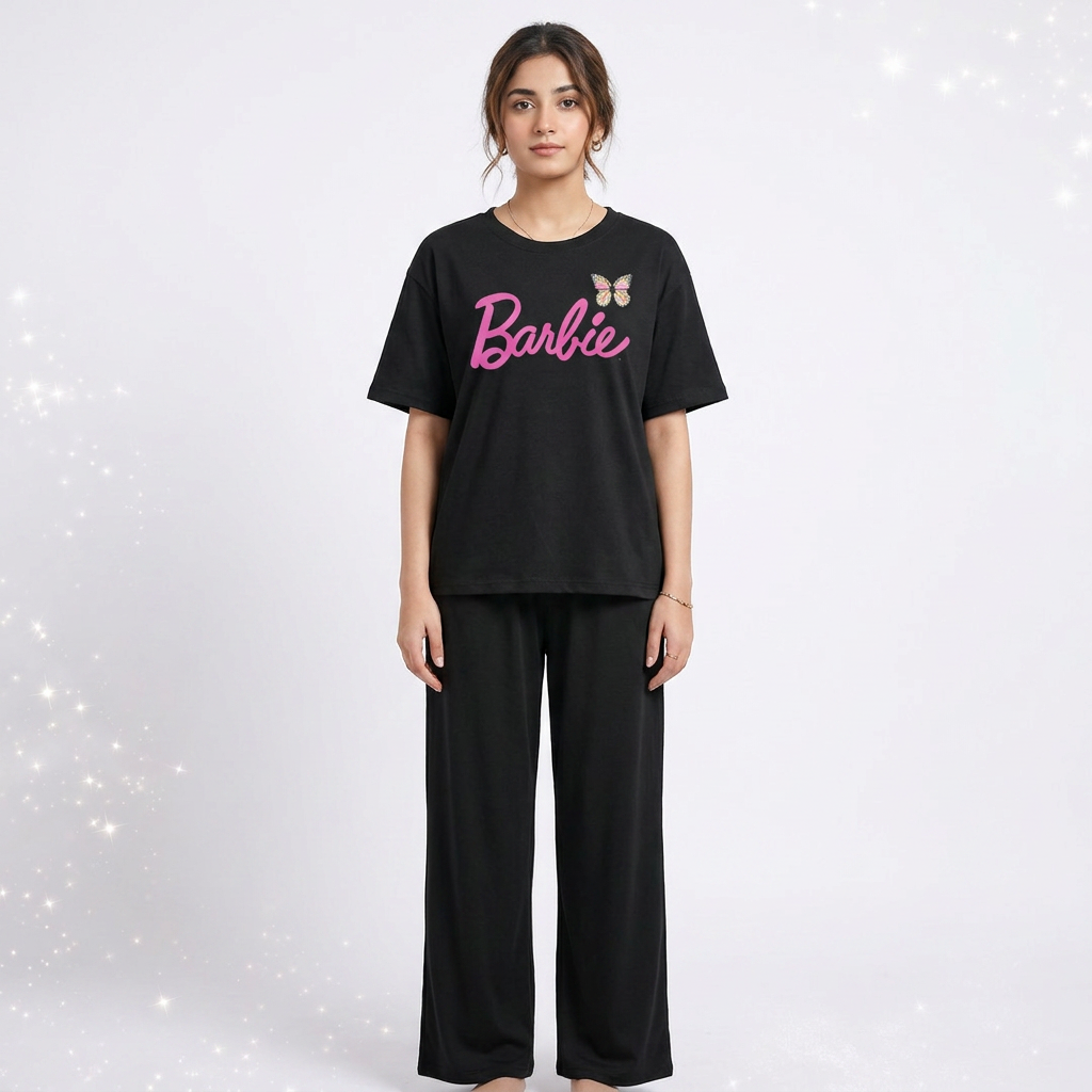 Barbie Mood-Switch Cotton Jersey Nighty Pajama Set for Women S–XL & Girls 7–14 Years | Ultra-Soft Comfort Wear for Sleep, Lounge & All-Day Home Use