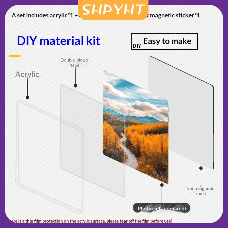 SHPYHT Acrylic Magnetic Refrigerator Sticker Material Kit 1 10Pcs DIY Fridge Magnet Set for Message Board Family Craft Activities