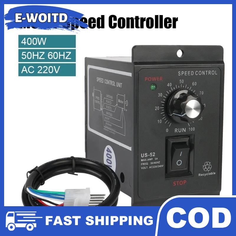 E-WOITD Motor Governor Control Unit Speed Pinpoint Regulator AC Motor Speed Controller Mini 50 60Hz Forward Backward 400W AC 220V Presyo 538 Piso*Libreng Shipping