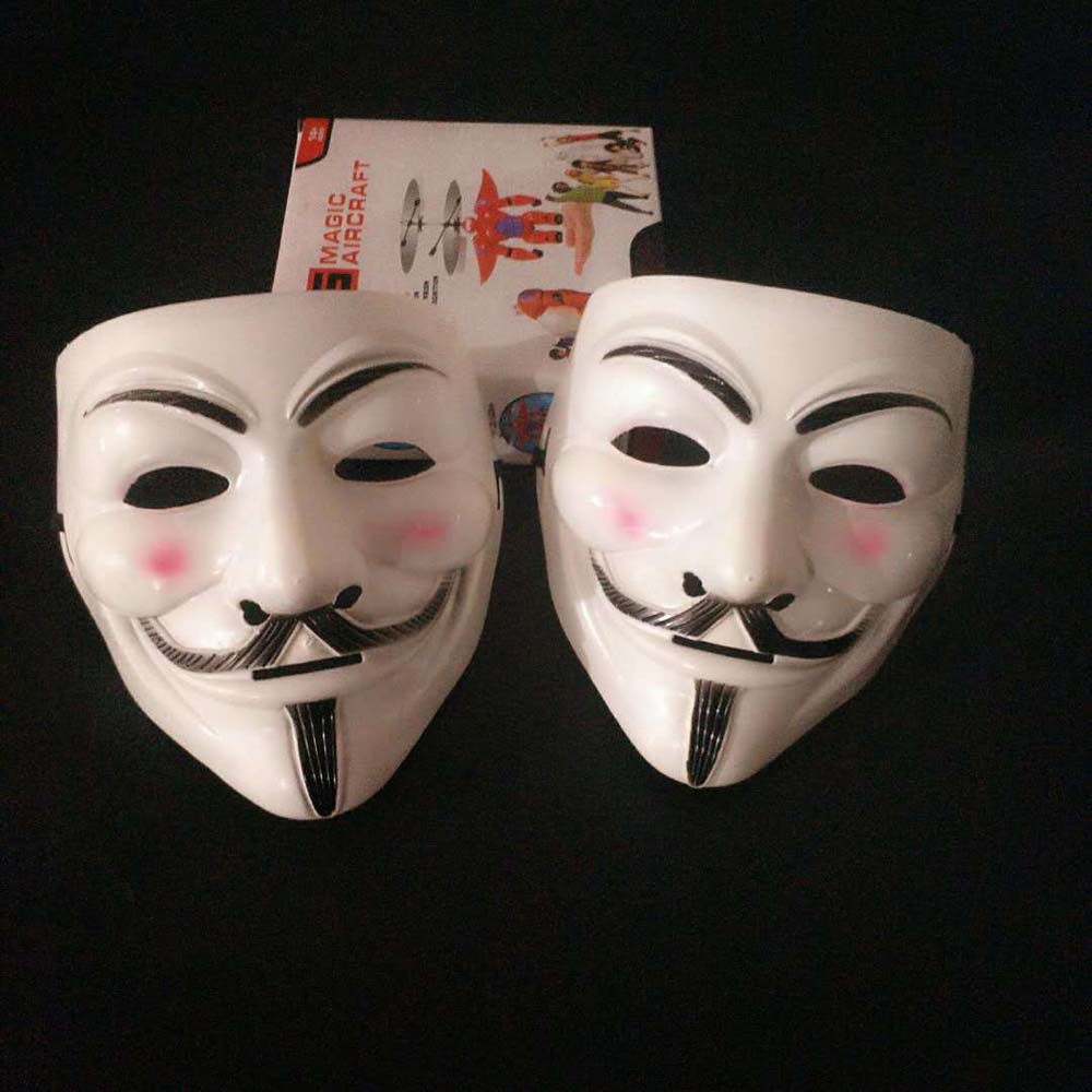 BOODDO คอสเพลย์ฮาโลวีน Masquerade Party ฟิล์มหน้ากากธีม Hacker Headwear Party Props V สำหรับ Vendetta หน้ากากคอสเพลย์หน้ากากปาร์ตี้ Props