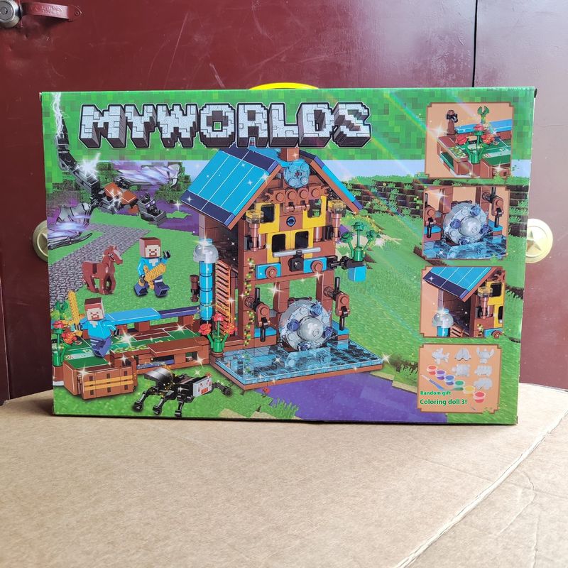 IQAngel myworlds Bộ khối xây nhà với cơ chế nâng cao tương thích với Lego cho bé trai