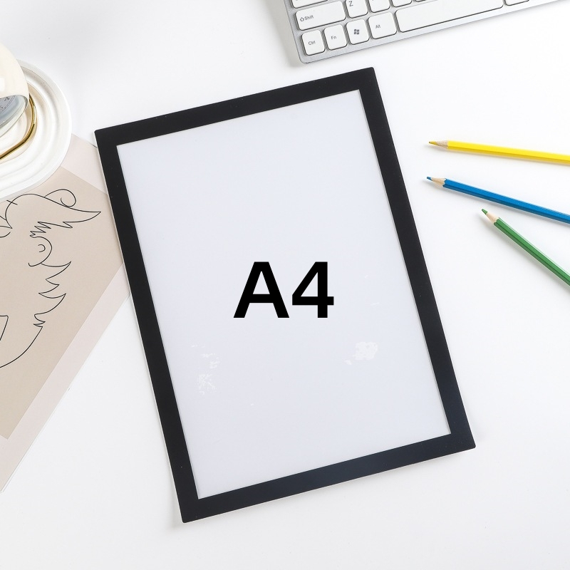 QUAFF Tempat Poster / Brosur Tempel Dinding /Sign Holder A3 A4 A5 A6 Frosted Magnetic File Display PVC/Brosur Display