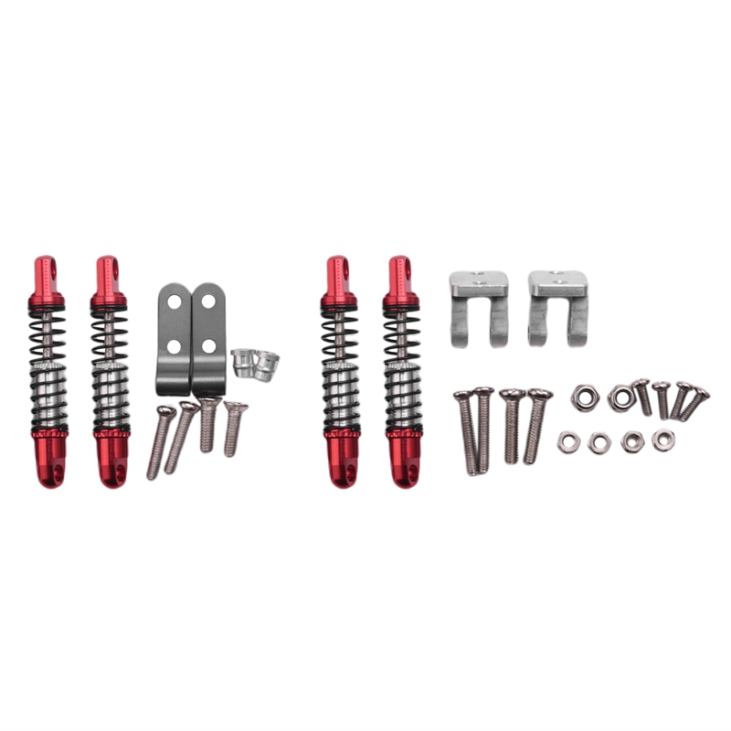 For D12 RC Car Upgrades Parts Metal Front & Rear Shock Absorbers Damper with Fixed Seat Accessories