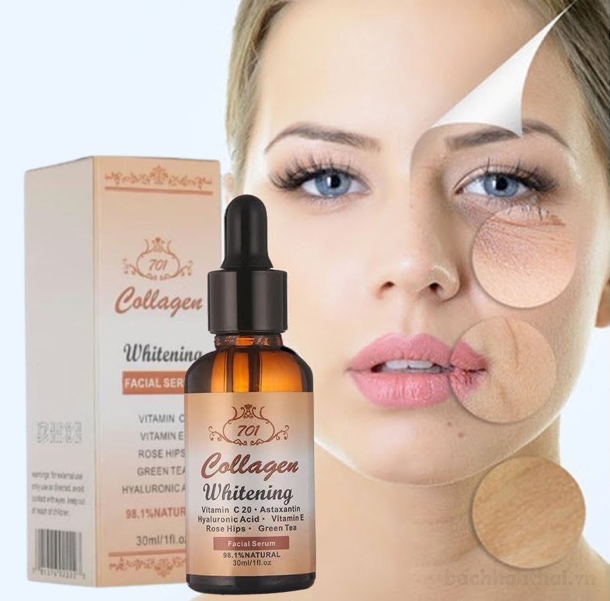 Serum dưỡng trắng loại bỏ thâm nám s.ẹo mụn 701 Collagen Whitening