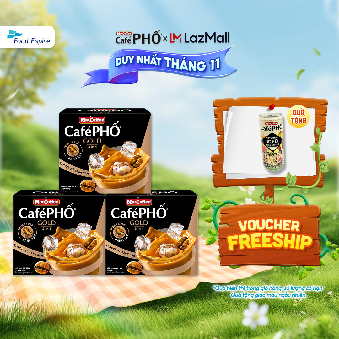 Combo 3 Hộp cà phê Phố sữa đá GOLD - MacCoffee (hộp 10 gói x 28g)