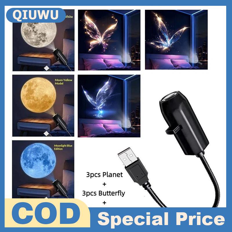 QIUWU Led USB chiếu ánh sáng 6/9 cái mô hình nâng cấp hành tinh bướm thiết kế cho vườn ươm phòng ngủ đêm tâm trạng
