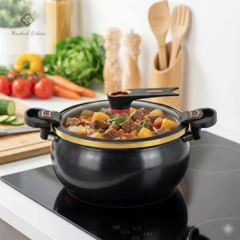 ED 7 lít Nồi áp suất nhỏ Chubby Dung lượng lớn Không dính Nồi hầm Hộ gia đình Bìa hiển thị Nồi súp Bếp từ